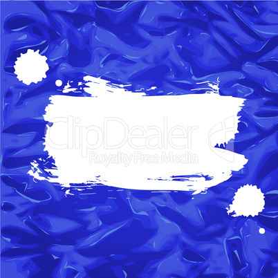 White grunge banner at blue abstract background.