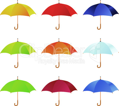 Set of umbrellas