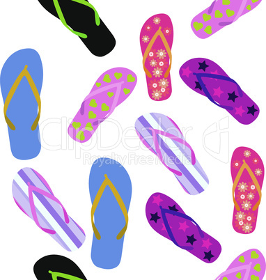 Seamless pattern with flip flops. Summer background.