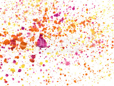 splashes of colorful watercolor on a white background