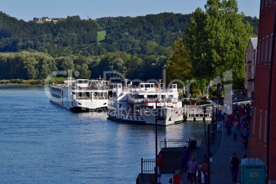 Zusammenfluß von Donau und Inn in Passau