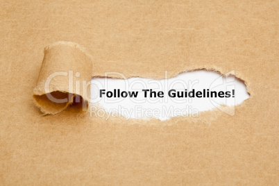 Follow The Guidelines Torn Paper