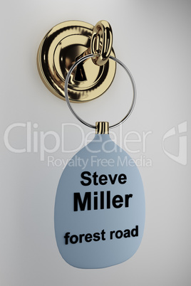 Keyrings with inscribed Address