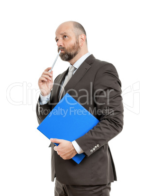 business man with blue folder