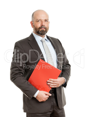business man with red folder