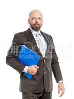 business man with blue folder