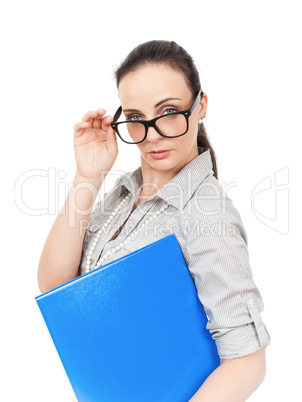 business woman with glasses