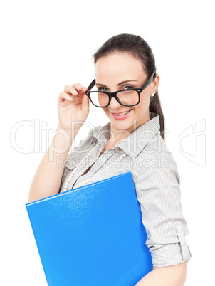 business woman with glasses