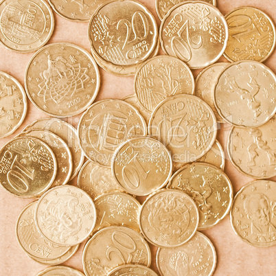 Euro coins vintage