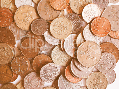 Pound coins vintage