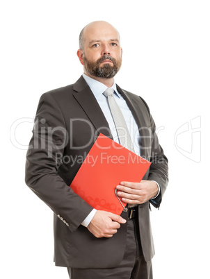 business man with red folder