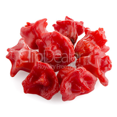 Red peppers closeup