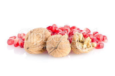 Pomegranate seed pile and nuts