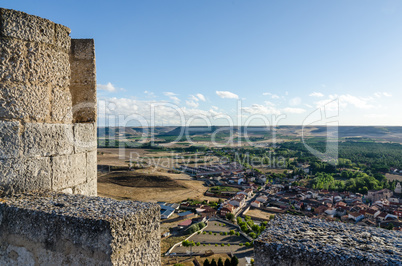 Stone tower of Penafiel Castle, Spain