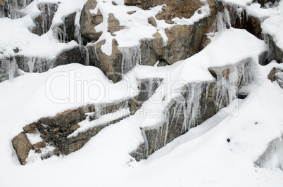 Snow on rock