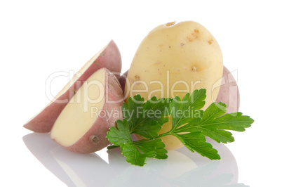 Red sliced potatoes