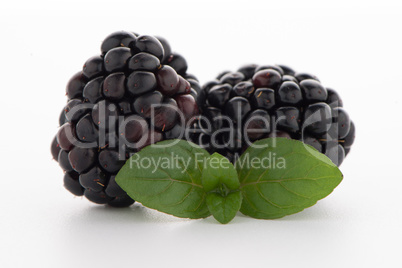 Blackberries with leaves