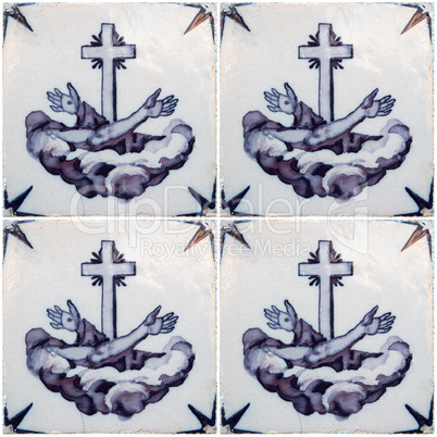 Traditional Portuguese glazed tiles