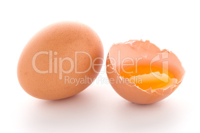 Raw eggs isolated on white