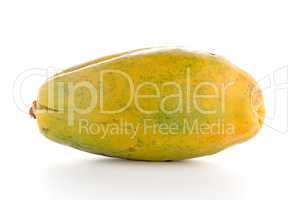 Papaya fruit on white background