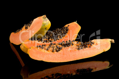 Slices of sweet papaya