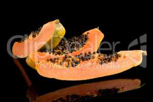Slices of sweet papaya