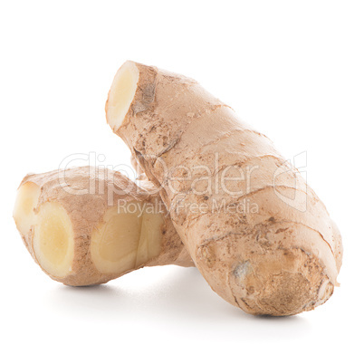 Ginger root on white