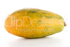 Papaya fruit on white background