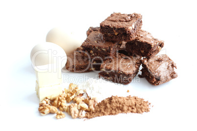 sweet cocoa homemade brownies and ingredients