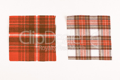 Tartan fabric sample vintage