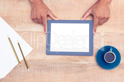 Man with digital tablet