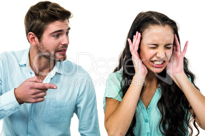 Couple having argument while fighting