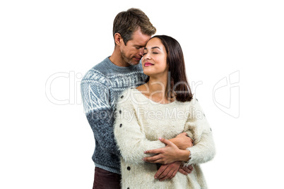 Romantic couple in warm clothing
