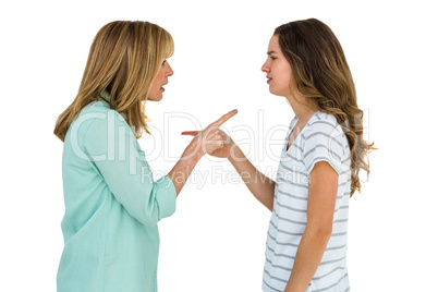 Mother and daughter arguing