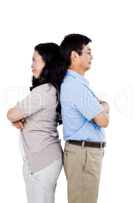 Couple with their backs to each other