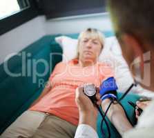 Checking the blood pressure