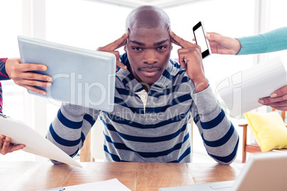 Portrait of frustrated businessman