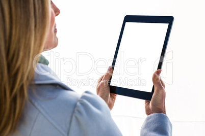 Woman using a tablet