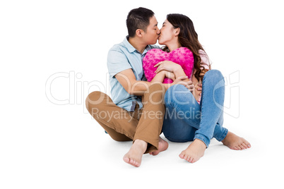 Romantic young couple kissing