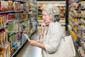 Senior woman checking list