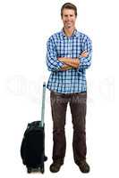 Smiling man with luggage