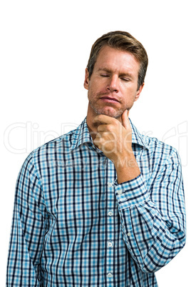 Thoughtful man with eyes closed