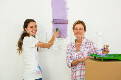 Mother and daughter painting