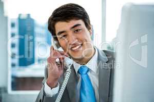 Businessman making a phone call