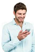 Handsome man using smartphone