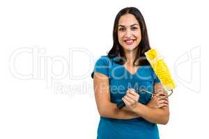 Portrait of happy woman standing