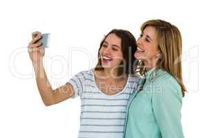 Mother and daughter make a selfie