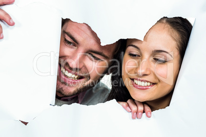 Close-up of smiling couple