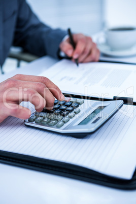 Close up view of a business desk