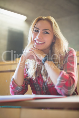 Smiling student posing for camera